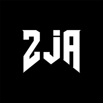 ZJA letter logo design for technology company. ZJA logo design black and white color combination. ZJA logo, ZJA vector, ZJA design, ZJA icon, ZJA alphabet. ZJA typography logo design.