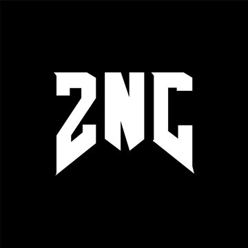 ZNC letter logo design for technology company. ZNC logo design black and white color combination. ZNC logo, ZNC vector, ZNC design, ZNC icon, ZNC alphabet. ZNC typography logo design.