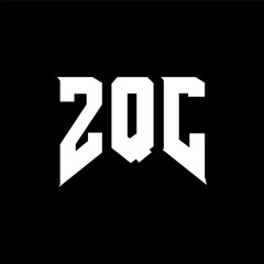 Fototapeta premium ZQC letter logo design for technology company. ZQC logo design black and white color combination. ZQC logo, ZQC vector, ZQC design, ZQC icon, ZQC alphabet. ZQC typography logo design.