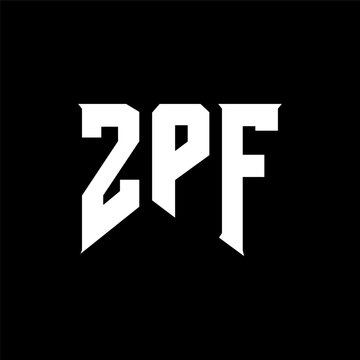 ZPF letter logo design for technology company. ZPF logo design black and white color combination. ZPF logo, ZPF vector, ZPF design, ZPF icon, ZPF alphabet. ZPF typography logo design.