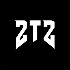 Fototapeta premium ZTZ letter logo design for technology company. ZTZ logo design black and white color combination. ZTZ logo, ZTZ vector, ZTZ design, ZTZ icon, ZTZ alphabet. ZTZ typography logo design.