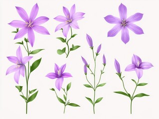 purple flowers on white background illustration