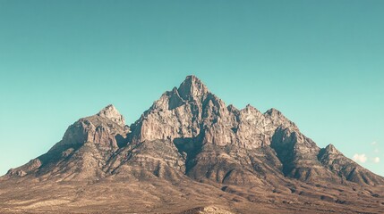 Majestic Mountain Range under Clear Blue Sky