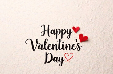 Inscription on a white background in a large three-dimensional font with Valentine's Day