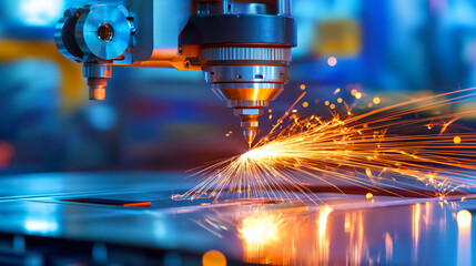 Laser cutting process in a manufacturing facility