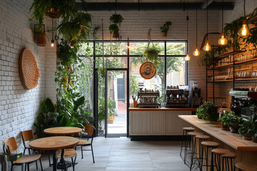 Fototapeta premium Barista Troupe Opening a New Cafe: A Fresh Start