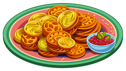 Achu Murukku snack served in a white plate.