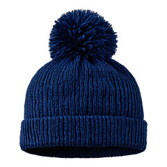 Knitted winter hat isolated on transparent background