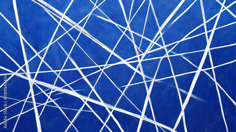 Aufkleber abstract blue background with white intersecting lines.