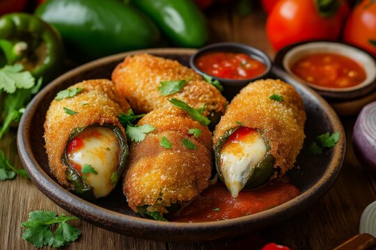 Chiles Rellenos: Fried Poblano Peppers Stuffed with Melted Cheese