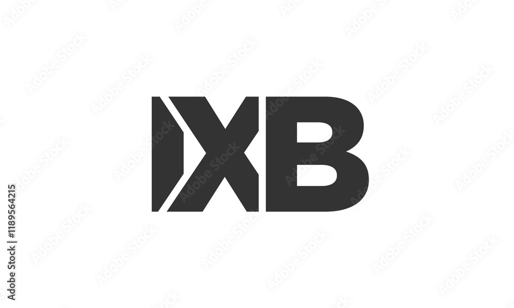 Fototapete IXB logo design template with strong and modern bold text. Initial based vector logotype featuring simple and minimal typography. Trendy company identity.
