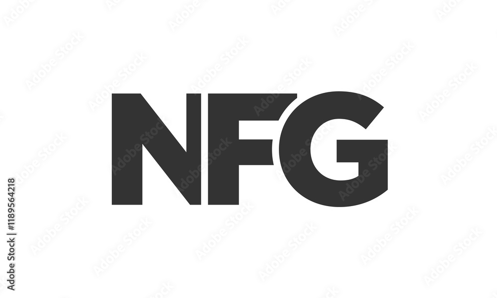 Fototapete nfg logo design template with strong and modern bold text. initial based vector logotype featuring s