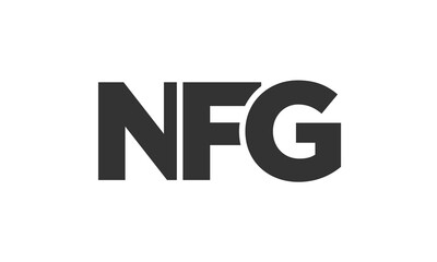 NFG logo design template with strong and modern bold text. Initial based vector logotype featuring simple and minimal typography. Trendy company identity.