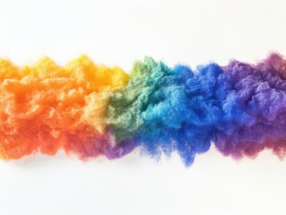 abstract rainbow colored cloud on a white background