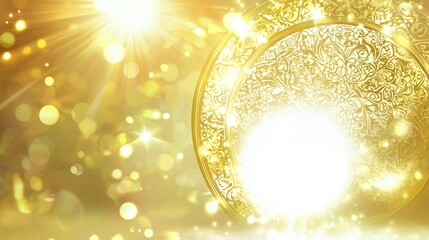 Golden Ornate Circle Abstract Background