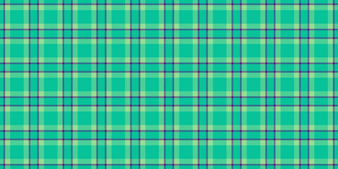 Indoor fabric vector plaid, customer pattern tartan background. Curve textile seamless check texture in teal and green colors.