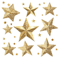Png Golden Stars Decoration for Celebration Themes