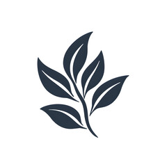 Fototapeta premium Modern Minimal Tea Branch Icon on White Background