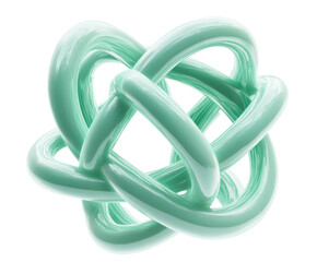 Intricate Abstract Geometric Design in Mint Green , isolated on white background PNG