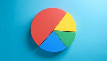 Pie chart with different colors representing market share, with each sector shown proportionately in size