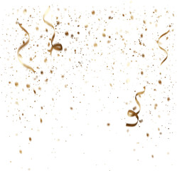 Obraz premium Gold Metallic Confetti in the air photo overlays, confetti photo effect