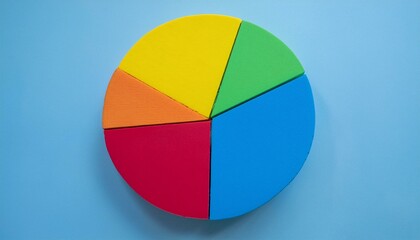 Pie chart with different colors representing market share, with each sector shown proportionately in size