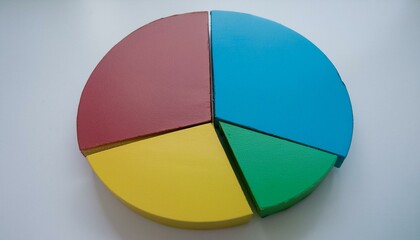 Pie chart with different colors representing market share, with each sector shown proportionately in size