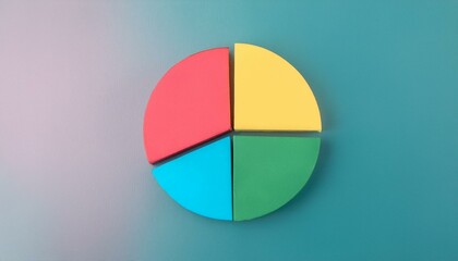 Pie chart with different colors representing market share, with each sector shown proportionately in size