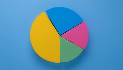 Obraz premium Pie chart with different colors representing market share, with each sector shown proportionately in size