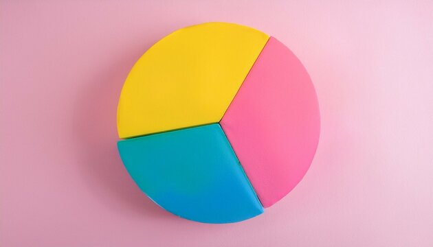Pie chart with different colors representing market share, with each sector shown proportionately in size
