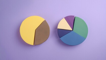 Obraz premium Pie chart with different colors representing market share, with each sector shown proportionately in size