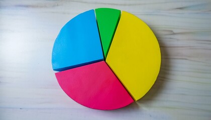 Fototapeta premium Pie chart with different colors representing market share, with each sector shown proportionately in size