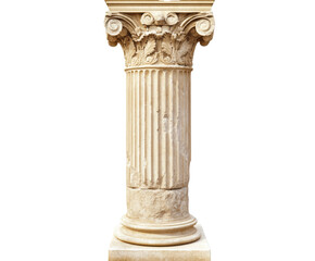 Obraz premium Ancient Stone Column: A Timeless Architectural Masterpiece , isolated on white background PNG