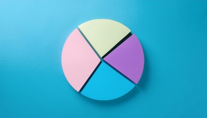 Obraz premium Pie chart with different colors representing market share, with each sector shown proportionately in size