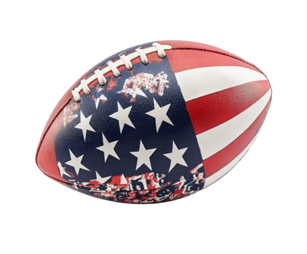Patriotic American Football Design: A Striking Representation of National Pride , isolated on white background PNG