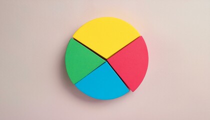 Obraz premium Pie chart with different colors representing market share, with each sector shown proportionately in size