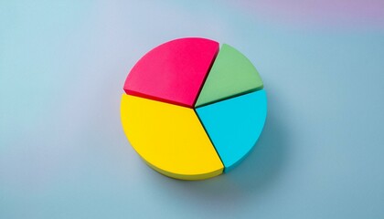 Fototapeta premium Pie chart with different colors representing market share, with each sector shown proportionately in size
