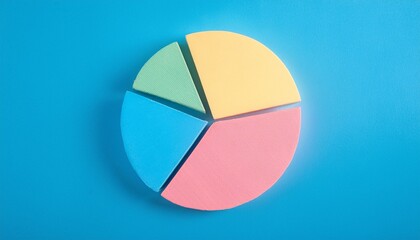 Obraz premium Pie chart with different colors representing market share, with each sector shown proportionately in size