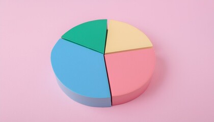Obraz premium Pie chart with different colors representing market share, with each sector shown proportionately in size