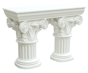 Obraz premium Exquisite White Classical Architectural Console Table , isolated on white background PNG