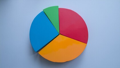 Pie chart with different colors representing market share, with each sector shown proportionately in size
