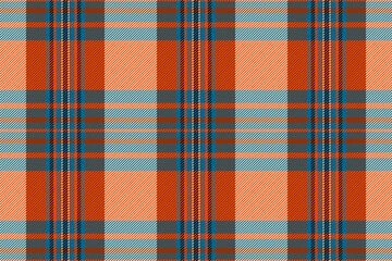 Gift paper tartan pattern vector, primary check fabric textile. Slim background plaid texture seamless in bright and cyan colors.