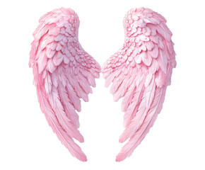 Fototapeta premium Delicate Pink Angel Wings: A Heavenly Artistic Creation , isolated on white background PNG