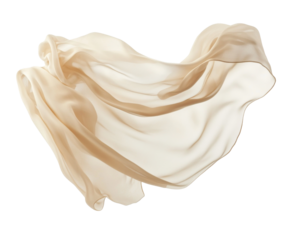 Delicate Beige Fabric Drape - Elegant Texture and Flowing Design , isolated on white background PNG