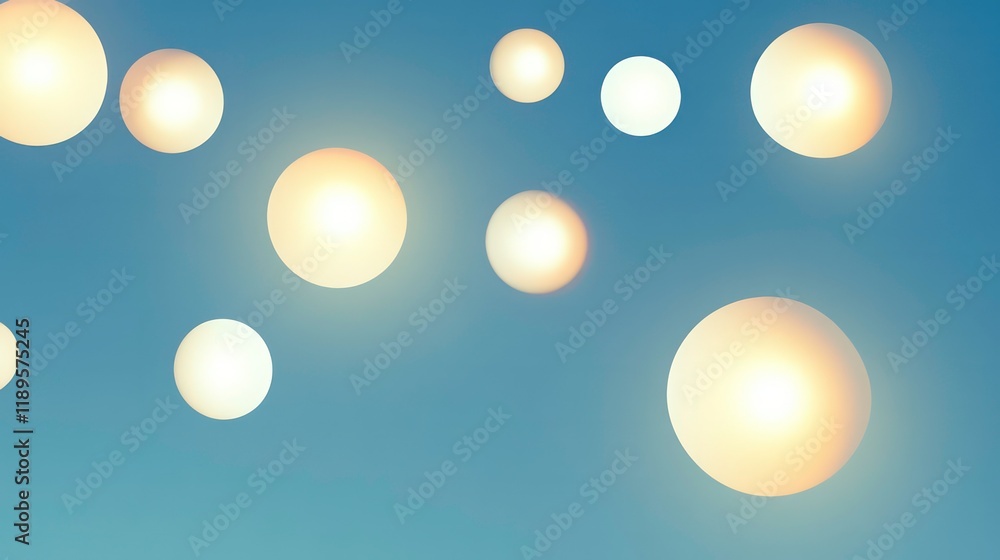 Poster Abstract background with glowing orbs on a blue backdrop.