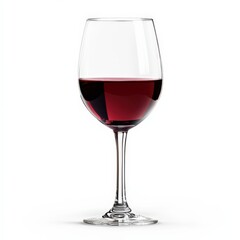 close up of a glass of red wine on a white background