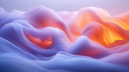 Fototapeta premium Abstract swirling pastel waves, vibrant colors.