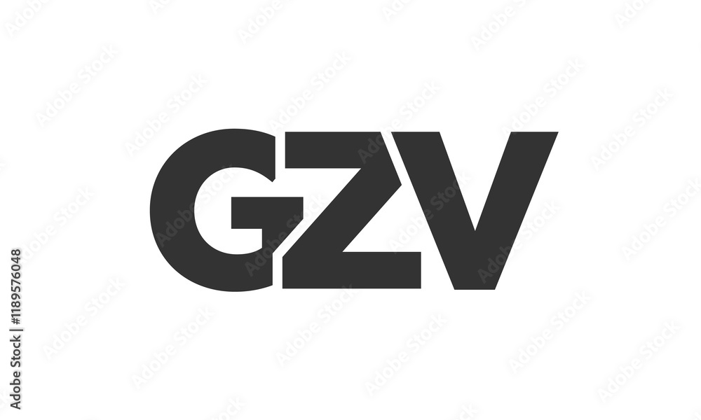 Fototapete gzv logo design template with strong and modern bold text. initial based vector logotype featuring s