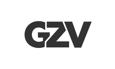 GZV logo design template with strong and modern bold text. Initial based vector logotype featuring simple and minimal typography. Trendy company identity.