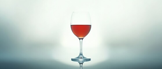 a glass of red wine on a reflective surface